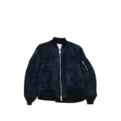Sacai Zipped Bomber Jacket In Black