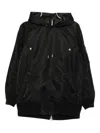 Sacai Nylon Twill Hoodie In Black