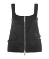 Sacai Zipped Sleeveless Top In Black