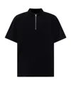 Sacai Black Sponge Sweat Polo In Black