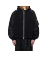 Sacai Zippered Sweatshirt In Black
