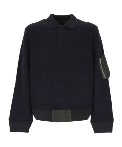 Sacai Zip-pocket Wool Sweater In Black