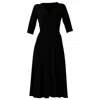 Sacha Drake Women's 3/4 Sleeve Reverse Wrap Midi In Black In Black