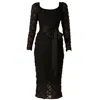Sacha Drake Women's Black Mont Michel Midi Dress