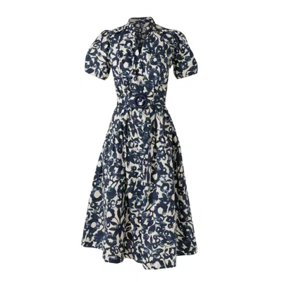 Sacha Drake Women's Blue Bateau Shirtmaker Dress In Navy Ecru