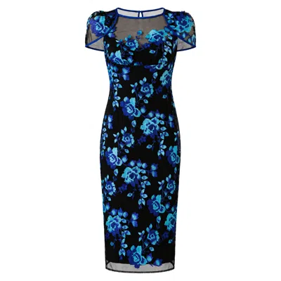 Sacha Drake Women's Blue Garnier Dress In Sapphire Aqua Rose