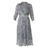 Sacha Drake Women's Blue Herringbone Dress In Blue