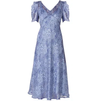 Sacha Drake Women's Blue Jay Midi Dress In Periwinkle Flower