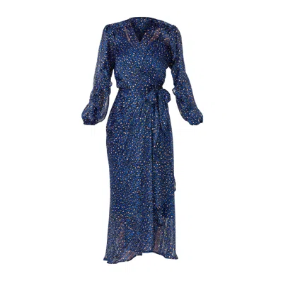 Sacha Drake Women's Blue Shona Midi Wrap Dress In Cobalt Pink
