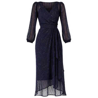 Sacha Drake Women's Blue Sierra Wrap Dress In Navy Sparkle In Black