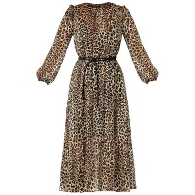 Sacha Drake Women's Brown Kinsley Dress In Leopard In Animal Print