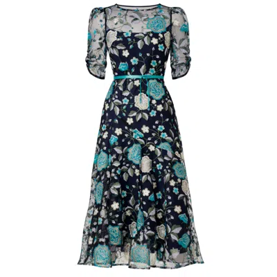 Sacha Drake Women's Cardelina Dress In Navy Aqua In Multi