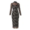 Sacha Drake Women's Delicate Domain Dress In Periwinkle Black Flower In Black