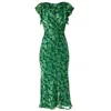 Sacha Drake Women's Fleur De Lys Midi Dress In Green Botanical In Green