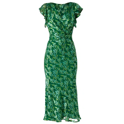 Sacha Drake Women's Fleur De Lys Midi Dress In Green Botanical