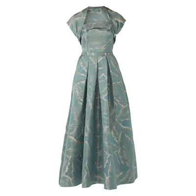 Sacha Drake Women's Gold / Blue Atelier Bolero & Gown Set In Swedish Blue Gold In Gray