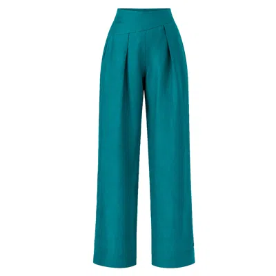Sacha Drake Women's Green Corfu Pant In Peacock In Multi