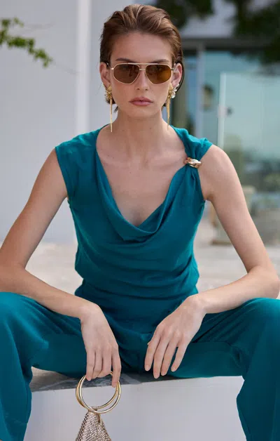 Sacha Drake Women's Green Cyprus Top In Peacock In Multi