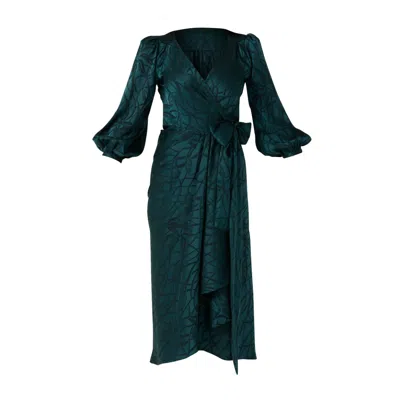 Sacha Drake Women's Green Michaella Wrap Dress In Teal