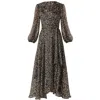 Sacha Drake Women's Moonlit Maze Wrap Dress In Black/yellow
