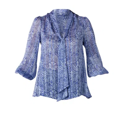 Sacha Drake Women's Mountain Blue Bird Blouse