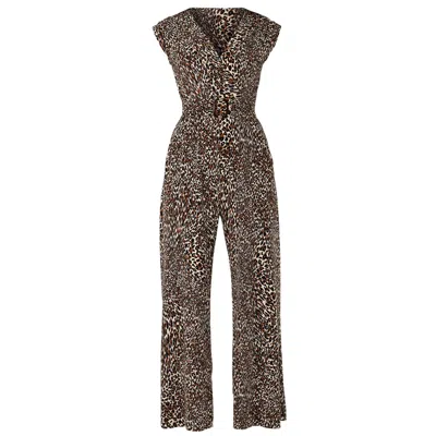 Sacha Drake Women's Neutrals Concetta Jumpsuit In Brown Animal
