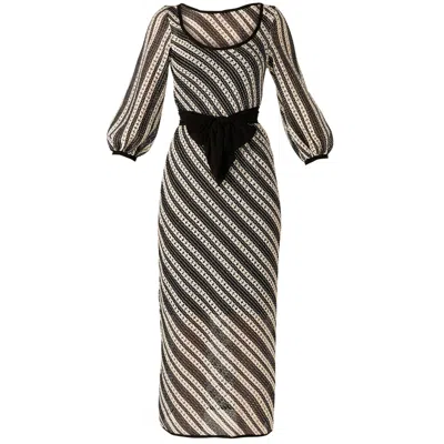 Sacha Drake Women's Neutrals Lattice Bridge Dress In Black/white