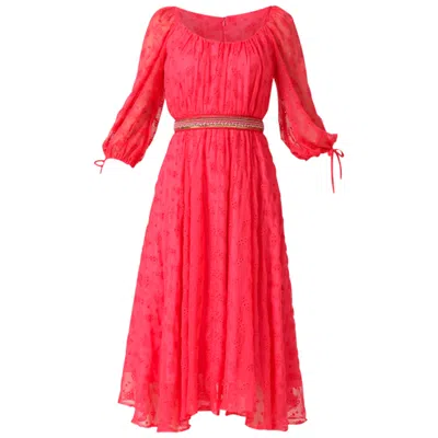 Sacha Drake Women's Pink / Purple Flamingo Midi Dress In Pink/purple