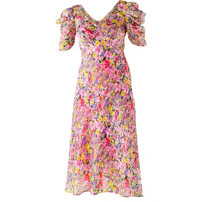Sacha Drake Women's Pink / Purple New Blooms Midi In Pink/purple