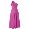 Sacha Drake Women's Pink / Purple Orleans One Shoulder Midi Dress In Magenta Botanical In Pink