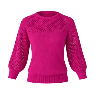 Sacha Drake Women's Pink Three Quarter Sleeve Ripple Knit Top In Fuschia
