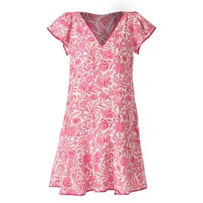 Sacha Drake Women's Pink / White Amelie Shift Dress In Pink Floral In Multi