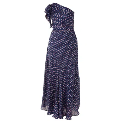 Sacha Drake Women's Purple Viola Maxi Dress In Indigo Pink Poppy In Multi
