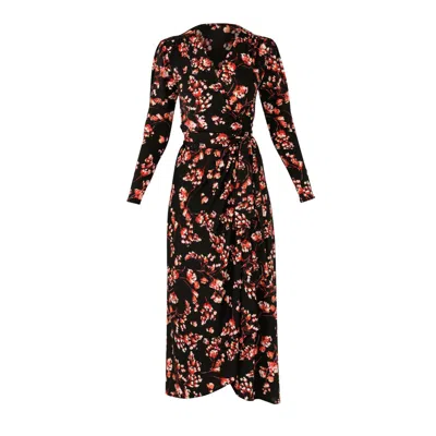 Sacha Drake Women's Reed Wrap Dress In Black Pink Floral