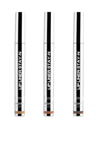 Sacheu Lip Liner Stay-n Bestseller Bundle In Muah-ve  P-inked & Hey-zel