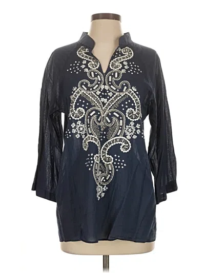 Pre-owned Sachin & Babi 3/4 Sleeve Blouse In Blue