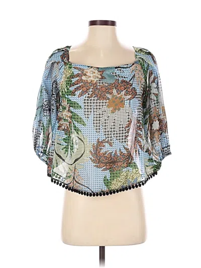 Pre-owned Sachin & Babi 3/4 Sleeve Blouse In Blue