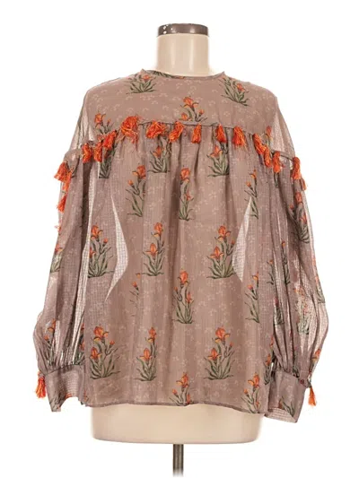 Pre-owned Sachin & Babi 3/4 Sleeve Blouse In Brown