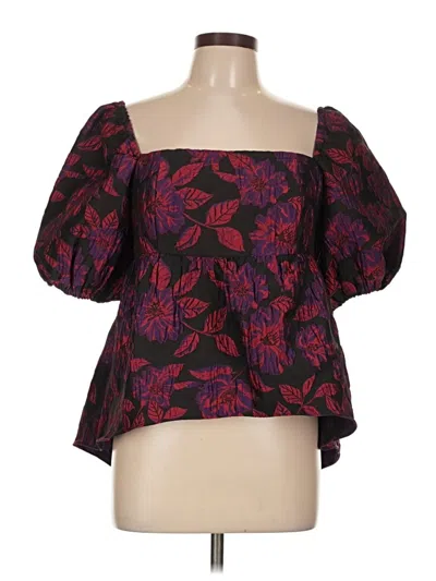 Pre-owned Sachin & Babi 3/4 Sleeve Blouse In Burgundy