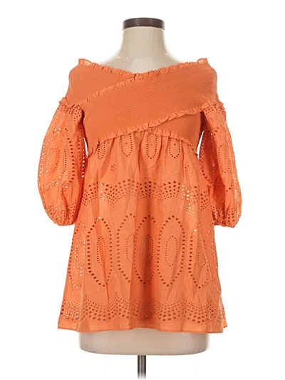 Pre-owned Sachin & Babi 3/4 Sleeve Blouse In Orange