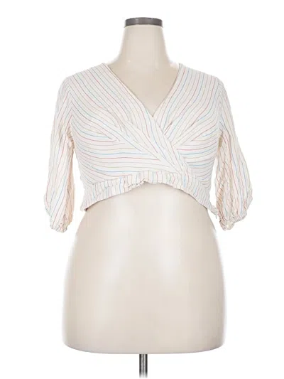 Pre-owned Sachin & Babi 3/4 Sleeve Blouse In White