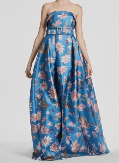 Pre-owned Sachin & Babi $850  Women's Blue Slate Dalia Multi Brielle Gown Plus Size 22w