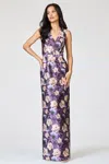 Sachin & Babi Adellyn Floral-print Mikado Column Gown In Multi
