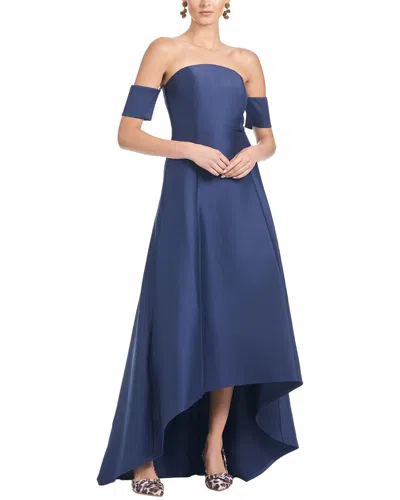 Sachin & Babi Agyness Hi-lo Strapless Gown In Blue