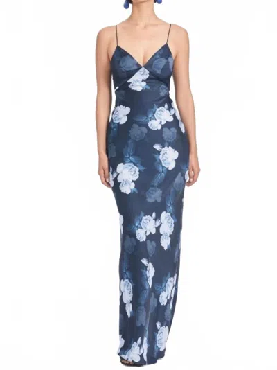 Sachin & Babi Alta Midnight Glacial Rose Gown In Night Sky Blue Oculata