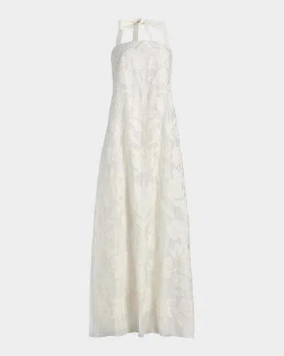 Sachin & Babi Amal Floral Lace A-line Gown In White