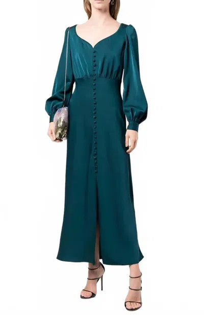 Sachin & Babi Amy Satin Midi Dress In Bottle Green