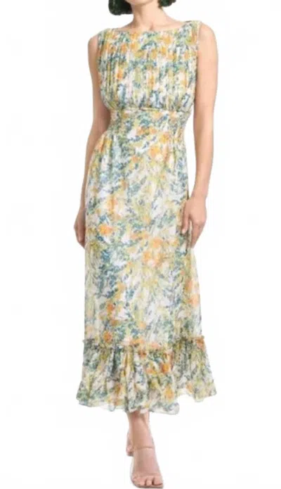 Sachin & Babi Anastasia Midi Dress In Sunshine Teal Bouquet In Green