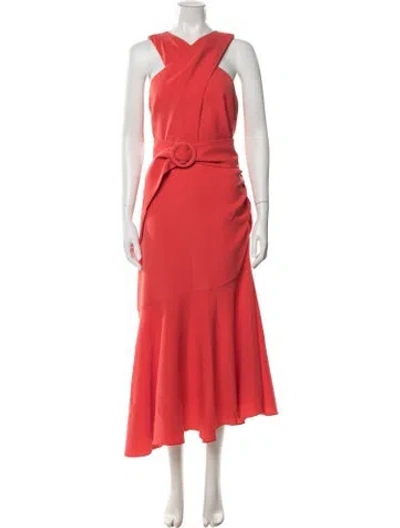 Pre-owned Sachin & Babi Asymmetrical Midi Length Dress In Red