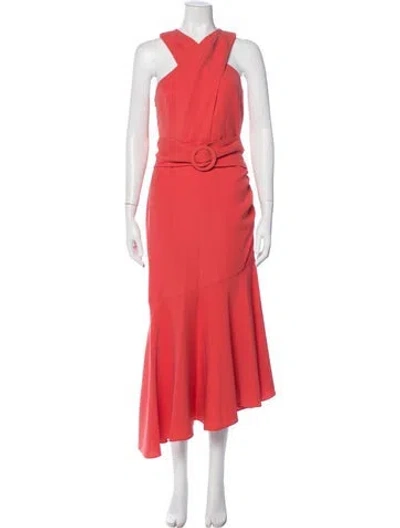 Pre-owned Sachin & Babi Asymmetrical Midi Length Dress In Red